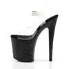 Pleaser - FLAMINGO808MG Sandale à bride à la cheville, Pole dance chaussures - Chaussures de pole dance - Noir/Transparent Product image